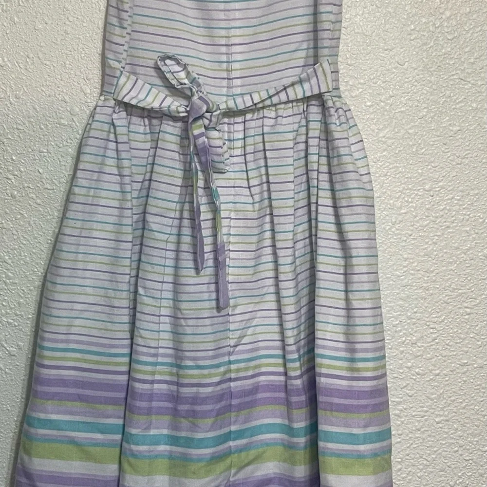 Bonnie Jean Striped Purple and Green girls dress size 14